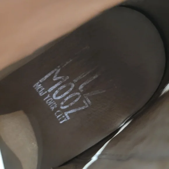 Miz Mooz Dale Ankle Boots. Distinctive Brown Patterned Cross Over Strap. - Picture 7 of 8